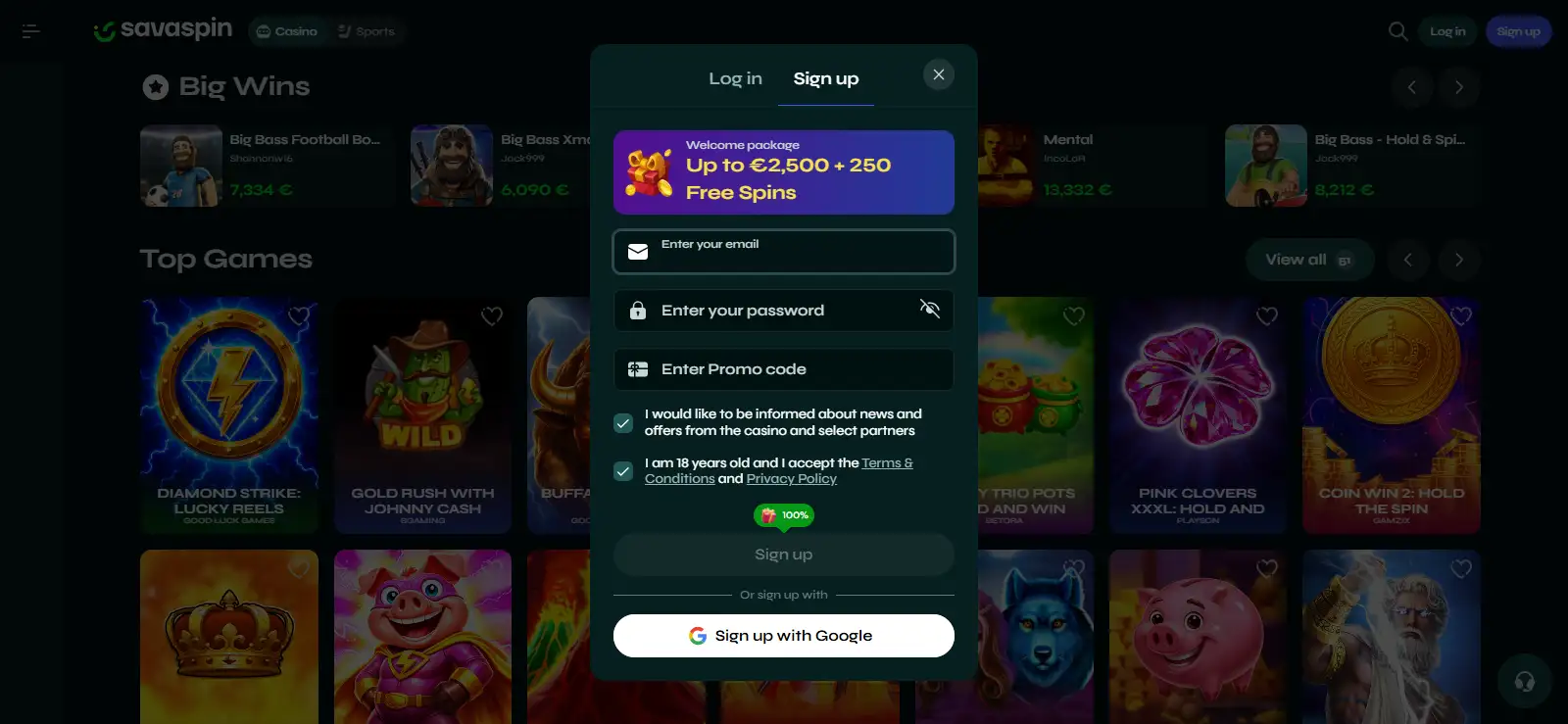 Savaspin Account: Registration, Login and Limits